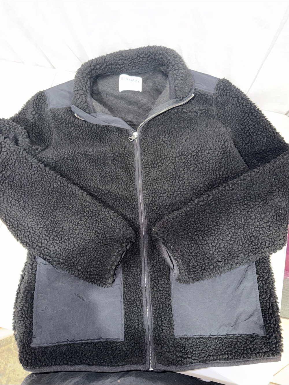Old Navy Black Sherpa Fleece Zip Jacket